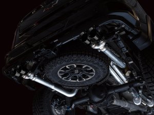 Chevrolet Silverado ZR2 Performance Exhaust - Rear - AWE Tuning - 0FG Cat Back with H-pipe and 180 Technology - Diamond Black - `22-`23